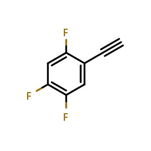 Chemical structure of Benzene, 1-ethynyl-2,4,5-trifluoro- , CAS 1097874-78-6, AChemBlock AD239295