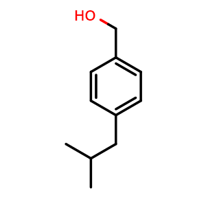 Chemical structure of [4-(2-methylpropyl)phenyl]methanol , CAS 110319-85-2, AChemBlock AD239303
