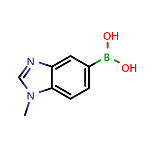 Chemical structure of (1-Methyl-1H-benzimidazol-5-yl)boronic acid , CAS 1107627-21-3, AChemBlock AD239309