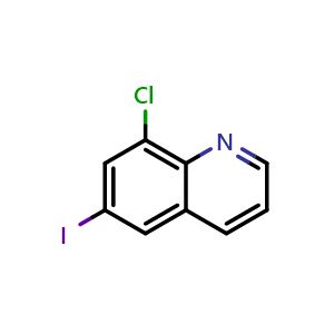 Chemical structure of 8-chloro-6-iodoquinoline , CAS 111454-67-2, AChemBlock AD239316