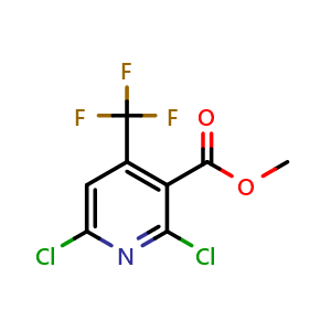 Chemical structure of Methyl 2,6-dichloro-4-(trifluoromethyl)pyridine-3-carboxylate , CAS 1130344-76-1, AChemBlock AD239331