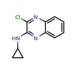Chemical structure of 3-chloro-N-cyclopropylquinoxalin-2-amine , CAS 1146080-50-3, AChemBlock AD239352