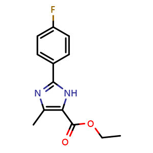 Chemical structure of 2-(4-Fluorophenyl)-5-methyl-3H-imidazole-4-carboxylic acid ethyl ester , CAS 1153734-59-8, AChemBlock AD239380