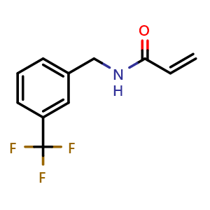 Chemical structure of N-{[3-(trifluoromethyl)phenyl]methyl}prop-2-enamide , CAS 1155979-78-4, AChemBlock AD239384