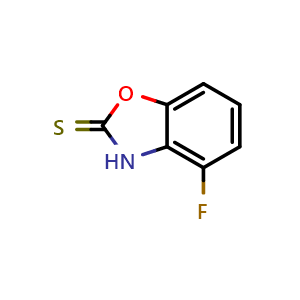 Chemical structure of 4-fluoro-2,3-dihydro-1,3-benzoxazole-2-thione , CAS 1163123-40-7, AChemBlock AD239405