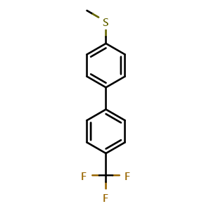 Chemical structure of Methyl{4-[4-(trifluoromethyl)phenyl]phenyl}sulfane , CAS 117530-19-5, AChemBlock AD239427