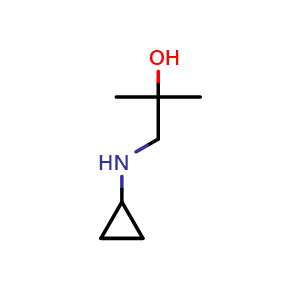 Chemical structure of 1-(cyclopropylamino)-2-methylpropan-2-ol , CAS 1181570-55-7, AChemBlock AD239437