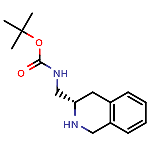 Chemical structure of Tert-butyl (S)-((1,2,3,4-tetrahydroisoquinolin-3-yl)methyl)carbamate , CAS 1187933-37-4, AChemBlock AD239452