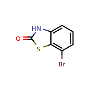 Chemical structure of 7-bromo-2,3-dihydro-1,3-benzothiazol-2-one , CAS 1188047-07-5, AChemBlock AD239455