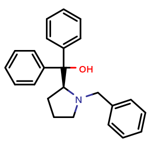 Chemical structure of [(2S)-1-benzylpyrrolidin-2-yl]diphenylmethanol , CAS 118970-95-9, AChemBlock AD239465