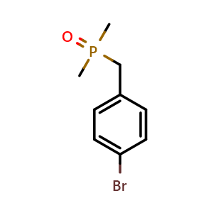 Chemical structure of (4-Bromobenzyl)dimethylphosphine oxide , CAS 119199-90-5, AChemBlock AD239474