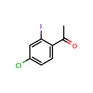 Chemical structure of 1-(4-chloro-2-iodophenyl)ethan-1-one , CAS 1192931-73-9, AChemBlock AD239476