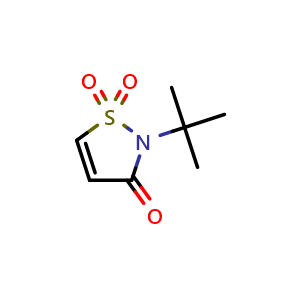Chemical structure of 2-(tert-Butyl)isothiazol-3(2H)-one 1,1-dioxide , CAS 119639-24-6, AChemBlock AD239488
