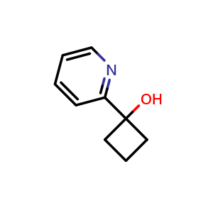 Chemical structure of 1-(2-Pyridinyl)cyclobutanol , CAS 1202402-92-3, AChemBlock AD239511