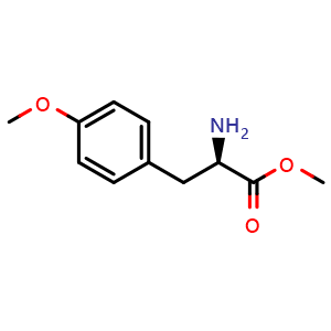 Chemical structure of methyl (2R)-2-amino-3-(4-methoxyphenyl)propanoate , CAS 120349-74-8, AChemBlock AD239514