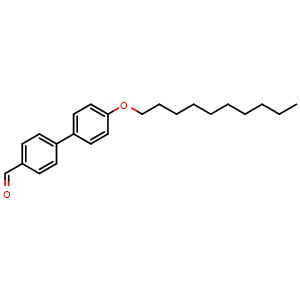 Chemical structure of 4'-(Decyloxy)-[1,1'-biphenyl]-4-carb aldehyde , CAS 120531-89-7, AChemBlock AD239517