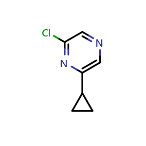Chemical structure of 2-Chloro-6-cyclopropyl-pyrazine , CAS 1209457-99-7, AChemBlock AD239527