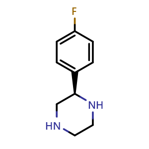 Chemical structure of (R)-2-(4-fluorophenyl)piperazine , CAS 1213496-32-2, AChemBlock AD239548