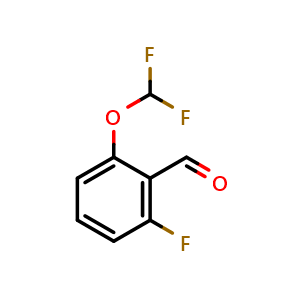 Chemical structure of 2-(difluoromethoxy)-6-fluorobenzaldehyde , CAS 1214333-68-2, AChemBlock AD239552