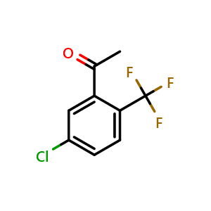 Chemical structure of 1-[5-chloro-2-(trifluoromethyl)phenyl]ethanone , CAS 1214362-82-9, AChemBlock AD239554