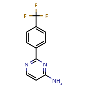 Chemical structure of 2-[4-(Trifluoromethyl)phenyl]pyrimidin-4-amine , CAS 1215072-94-8, AChemBlock AD239560