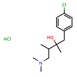 Chemical structure of Clobutinol hydrochloride , CAS 1215-83-4, AChemBlock AD239562