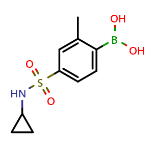 Chemical structure of [4-(cyclopropylsulfamoyl)-2-methyl-phenyl]boronic acid , CAS 1217501-49-9, AChemBlock AD239574