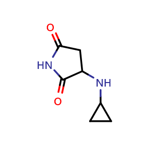 Chemical structure of 3-(cyclopropylamino)pyrrolidine-2,5-dione , CAS 1218107-98-2, AChemBlock AD239580