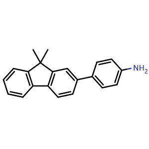 Chemical structure of 4-(9,9-dimethyl-9H-fluoren-2-yl)aniline , CAS 1221237-85-9, AChemBlock AD239614