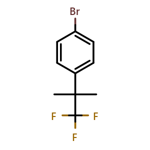 Chemical structure of 1-bromo-4-(2,2,2-trifluoro-1,1-dimethyl-ethyl)benzene , CAS 1225380-05-1, AChemBlock AD239630