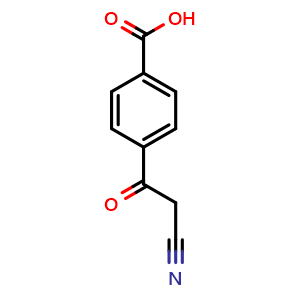 Chemical structure of 4-(2-Cyanoacetyl)benzoic acid , CAS 122545-30-6, AChemBlock AD239631