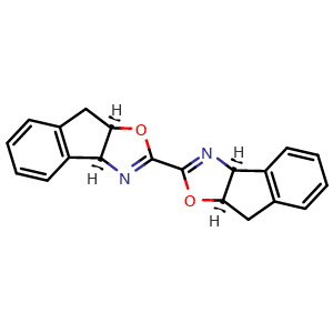 Chemical structure of (3aS,8aR)-2-[(3aS,8aR)-3aH,8H,8aH-indeno[1,2-d][1,3]oxazol-2-yl]-3aH,8H,8aH-indeno[1,2-d][1,3]oxazole , CAS 1227512-69-7, AChemBlock AD239639
