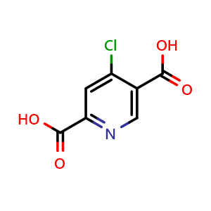 Chemical structure of 4-Chloropyridine-2,5-dicarboxylic acid , CAS 1227945-07-4, AChemBlock AD239641
