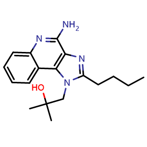 Chemical structure of 1-(4-Amino-2-butyl-1H-imidazo[4,5-c]quinolin-1-yl)-2-methylpropan-2-ol , CAS 1229024-78-5, AChemBlock AD239645
