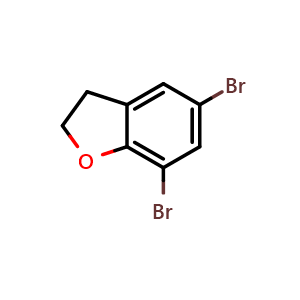 Chemical structure of 5,7-Dibromo-2,3-dihydrobenzofuran , CAS 123266-59-1, AChemBlock AD239648