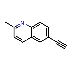 Chemical structure of 6-ethynyl-2-methylquinoline , CAS 1233505-71-9, AChemBlock AD239650