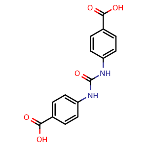 Chemical structure of 4-{[(4-carboxyphenyl)carbamoyl]amino}benzoic acid , CAS 1234-27-1, AChemBlock AD239653