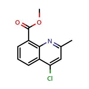 Chemical structure of methyl 4-chloro-2-methylquinoline-8-carboxylate , CAS 1234818-35-9, AChemBlock AD239654