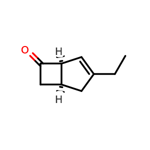 Chemical structure of (2aS,5aR)-4-ethyl-2,2a,3,5a-tetrahydro-1H-cyclobuta[1,2-a][5]annulen-1-one , CAS 1235479-60-3, AChemBlock AD239660