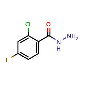 Chemical structure of 2-chloro-4-fluorobenzohydrazide , CAS 123614-86-8, AChemBlock AD239662