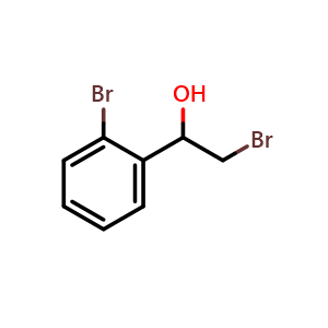 Chemical structure of 2-Bromo-1-(2-bromophenyl)ethanol , CAS 1238701-51-3, AChemBlock AD239668