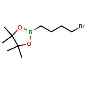 Chemical structure of 2-(4-bromobutyl)-4,4,5,5-tetramethyl-1,3,2-dioxaborolane , CAS 124215-50-5, AChemBlock AD239673