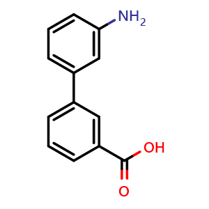 Chemical structure of 3'-amino-[1,1'-biphenyl]-3-carboxylic acid , CAS 124221-71-2, AChemBlock AD239674