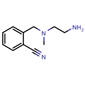 Chemical structure of 2-(((2-Aminoethyl)(methyl)amino)methyl)benzonitrile , CAS 1249299-48-6, AChemBlock AD239704