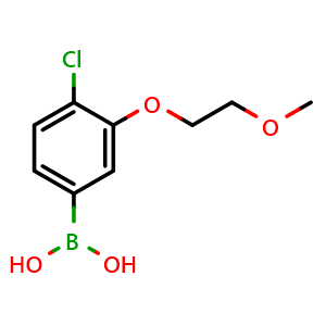 Chemical structure of (4-chloro-3-(2-methoxyethoxy)phenyl)boronic acid , CAS 1256355-00-6, AChemBlock AD239722