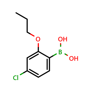 Chemical structure of (4-chloro-2-propoxyphenyl)boronic acid , CAS 1256355-03-9, AChemBlock AD239723