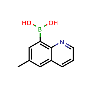 Chemical structure of (6-methyl-8-quinolyl)boronic acid , CAS 1256355-09-5, AChemBlock AD239724