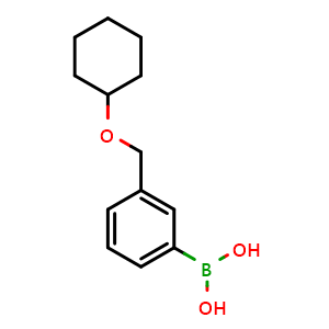 Chemical structure of (3-((Cyclohexyloxy)methyl)phenyl)boronic acid , CAS 1256358-64-1, AChemBlock AD239730
