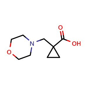 Chemical structure of 1-(Morpholinomethyl)cyclopropane-1-carboxylic acid , CAS 1257236-69-3, AChemBlock AD239754