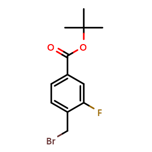 Chemical structure of tert-butyl 4-(bromomethyl)-3-fluorobenzoate , CAS 1260750-63-7, AChemBlock AD239773